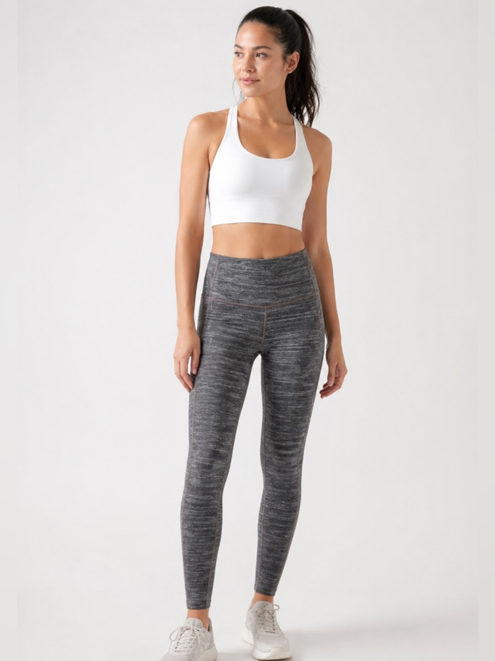 Athleta Chaturanga Full Length Leggings Space Dye Gray - Extra Small XS
